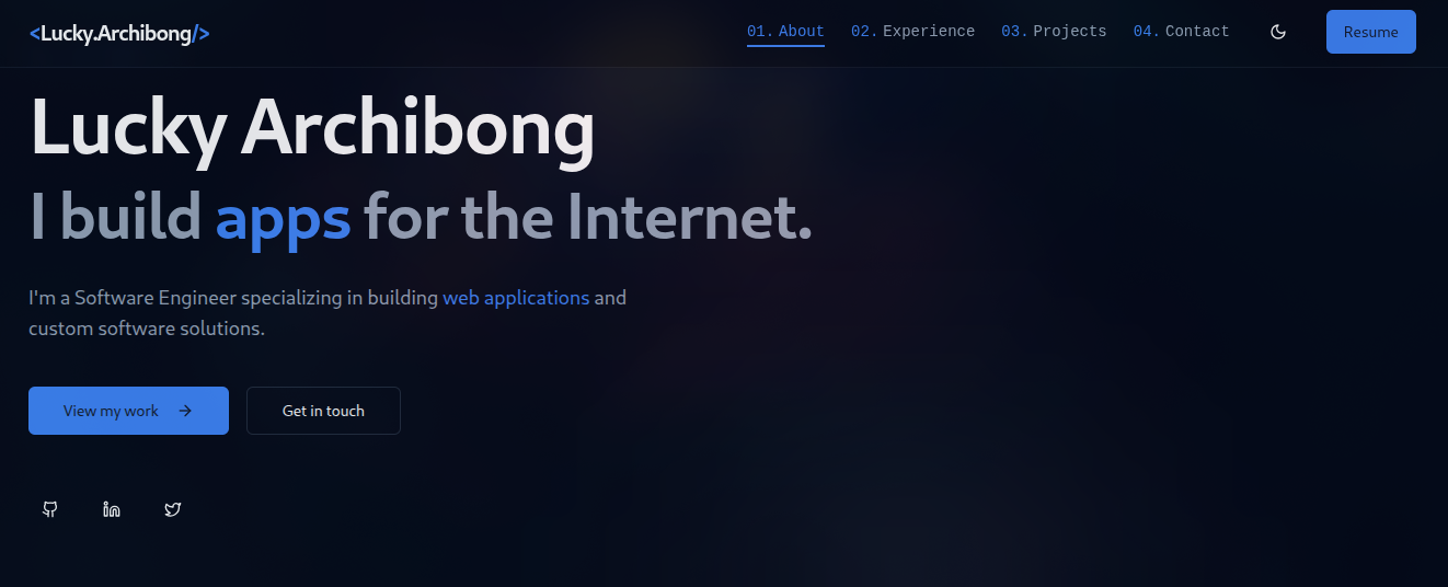 Screenshot of Developer Portfolio